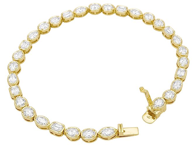 Autre Marque Bracciale linea in oro giallo e diamanti. - vista 2