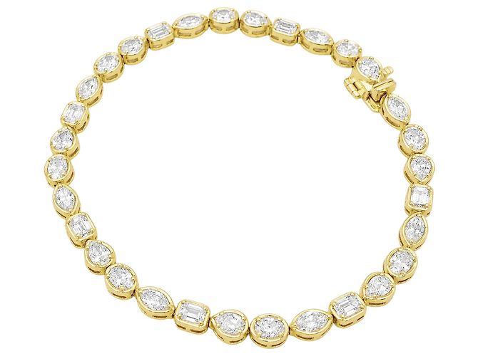 Autre Marque Bracciale linea in oro giallo e diamanti. - vista 3