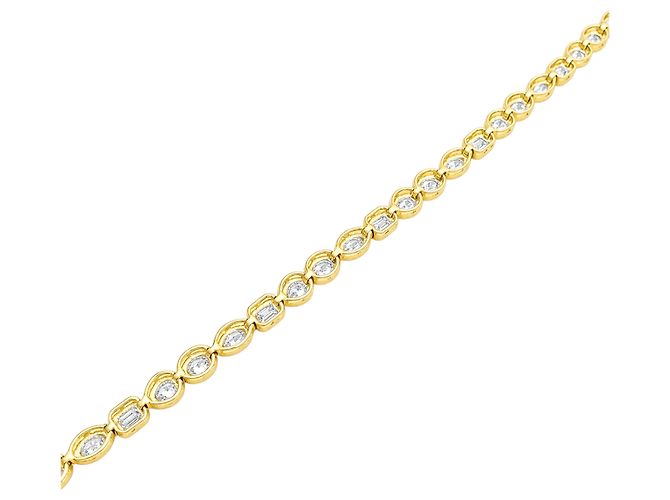 Autre Marque Bracciale linea in oro giallo e diamanti. - vista 5