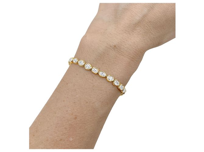Autre Marque Bracciale linea in oro giallo e diamanti. - vista 8