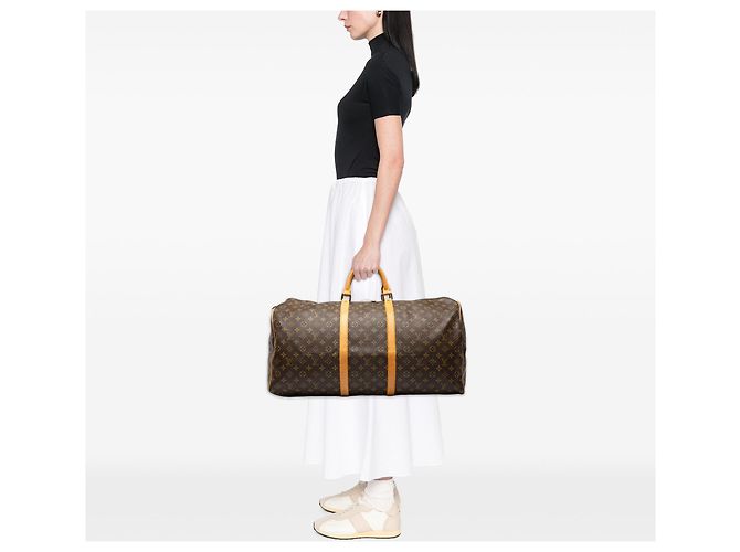 Borsa da viaggio Louis Vuitton Monogram Keepall 60 Marrone - vista 6
