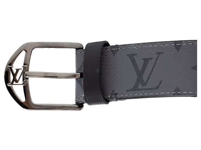 Cintura Louis Vuitton Monogram Eclipse Reverse Grigia - vista 6