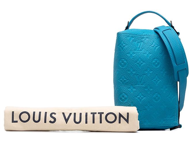 Borsa a tracolla Louis Vuitton Monogram Taurillon Triangle Blu - vista 10