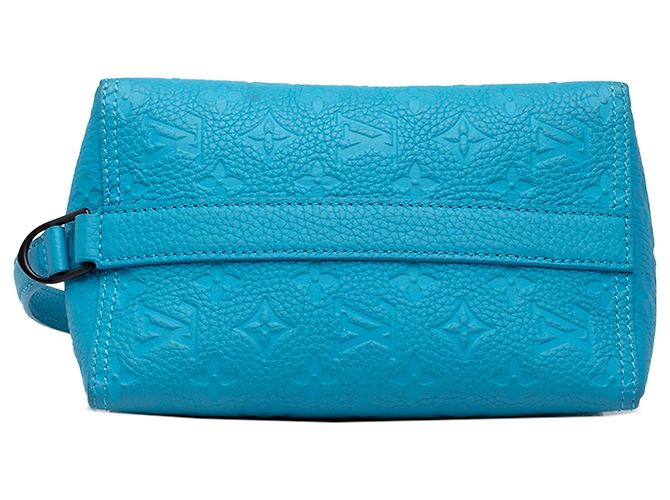 Borsa a tracolla Louis Vuitton Monogram Taurillon Triangle Blu - vista 3