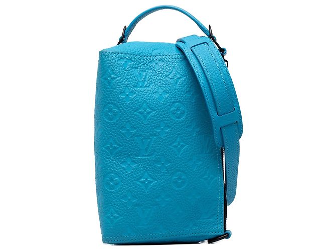 Borsa a tracolla Louis Vuitton Monogram Taurillon Triangle Blu - vista 6
