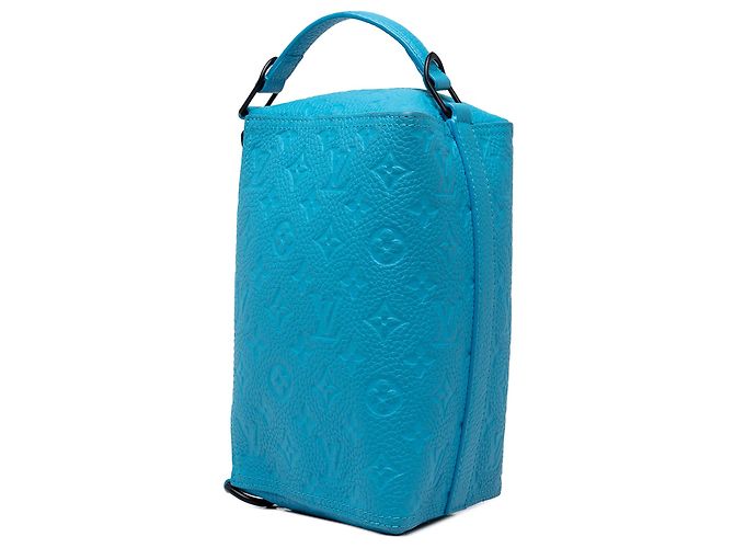 Borsa a tracolla Louis Vuitton Monogram Taurillon Triangle Blu - vista 7