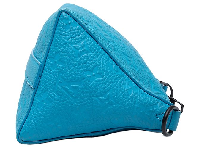 Borsa a tracolla Louis Vuitton Monogram Taurillon Triangle Blu - vista 8