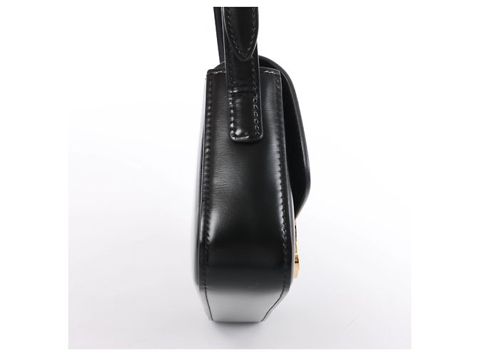 Céline Borsa a tracolla in pelle Celine Triomphe Claude in nero - vista 10