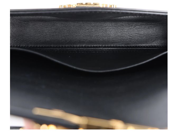 Céline Borsa a tracolla in pelle Celine Triomphe Claude in nero - vista 13