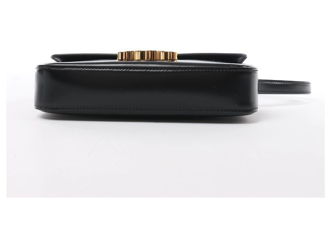 Céline Borsa a tracolla in pelle Celine Triomphe Claude in nero - vista 8