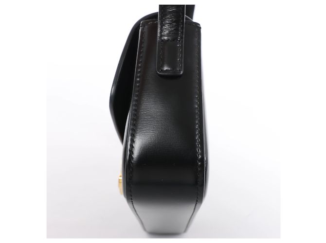 Céline Borsa a tracolla in pelle Celine Triomphe Claude in nero - vista 9