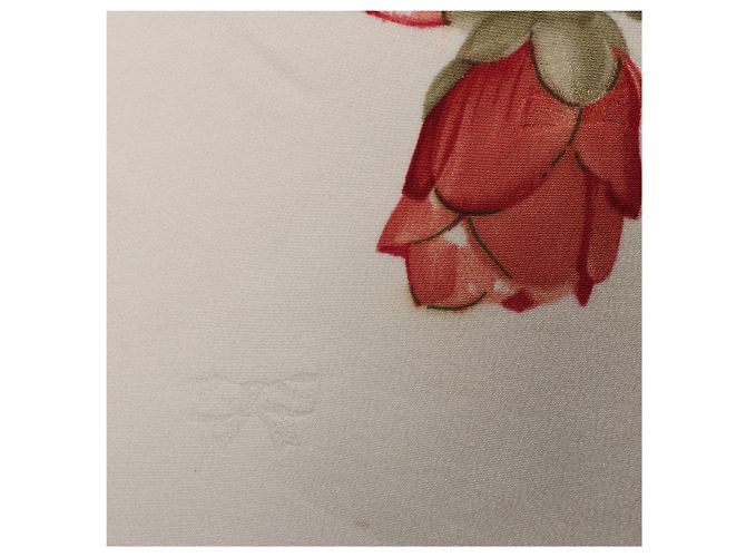 Hermès Fazzoletto di seta Chanel Vintage Camellia in Beige x Red - vista 13