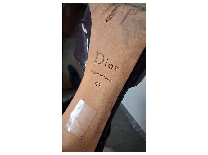 Dior Décolleté string in pelle verniciata viola - vista 5