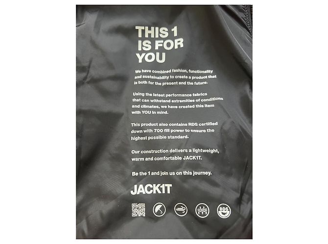 Autre Marque Chaqueta acolchada Jack1T negra de nylon - vista 12