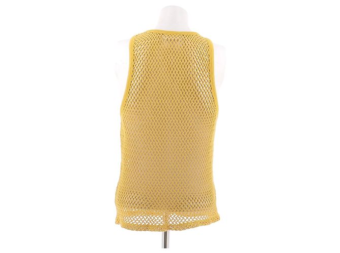 Top de crochet Courreges amarillo - vista 2