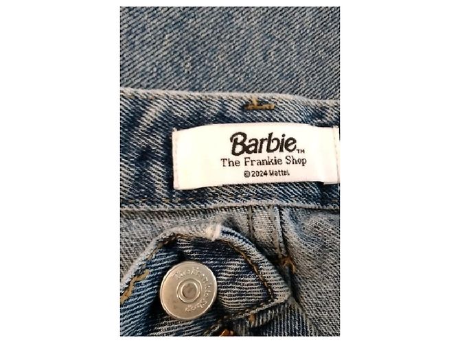 Autre Marque Vaqueros THE FRANKIE SHOP de algodón azul de talle alto - vista 5