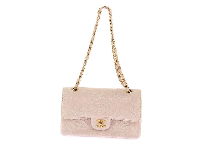 Borsa a mano Chanel in tessuto beige - vista 2