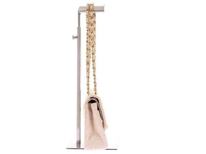 Borsa a mano Chanel in tessuto beige - vista 6