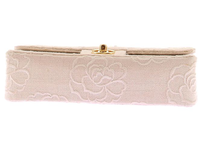 Borsa a mano Chanel in tessuto beige - vista 7