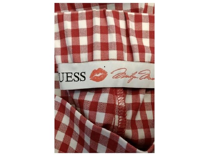 Guess Pantalones de algodón rojos - vista 5