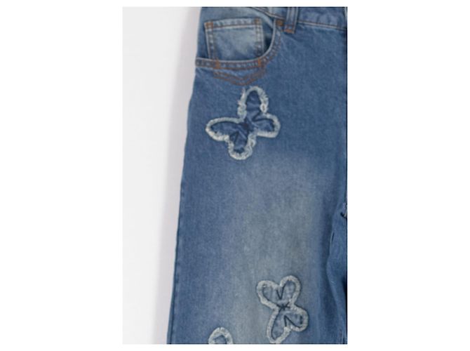 Vaqueros Desigual azules de algodón con parches de mariposas y bordados - vista 4