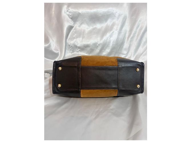 Borsa Loewe Amazona in camoscio e pelle marrone - vista 7