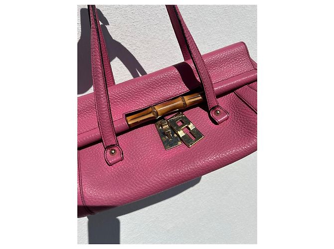 Borsa a tracolla Gucci Bamboo Bullet rosa - vista 5