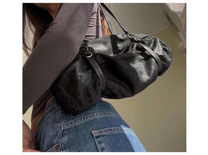 Prada Easy Schultertasche aus schwarzem Leder - Ansicht 5