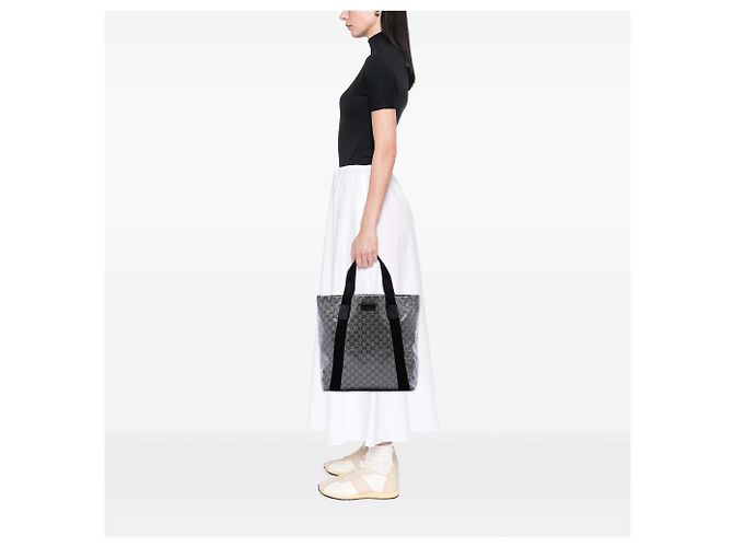 Tote Gucci Gray GG Crystal Web - vista 6