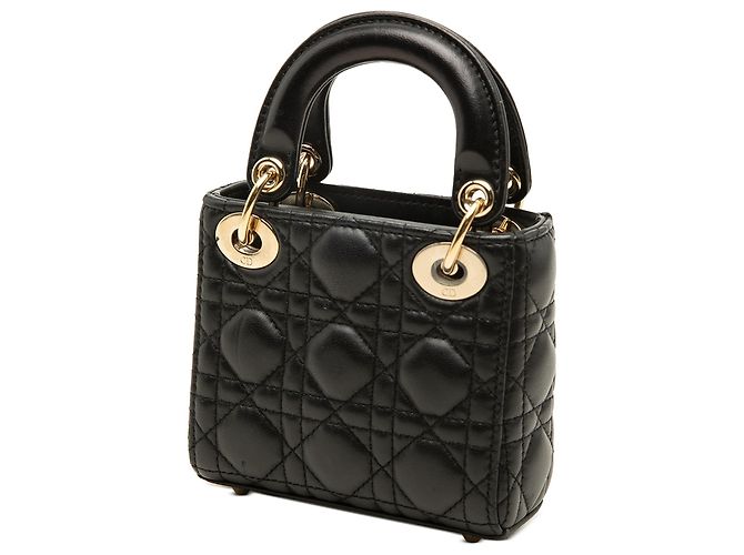 Dior Black Micro Lambskin Cannage Lady Dior - vista 2