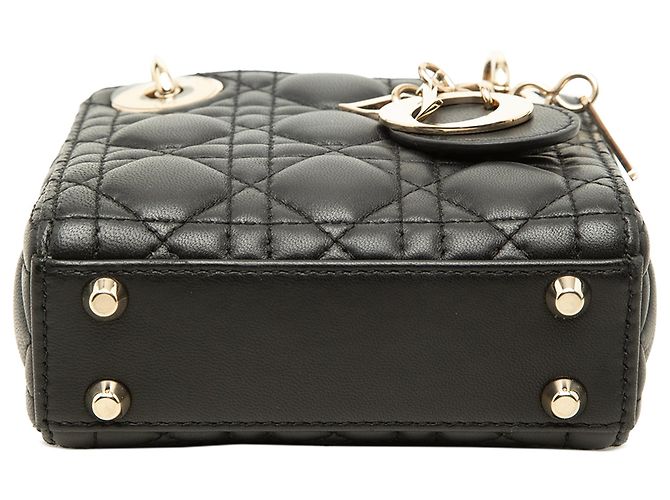 Dior Black Micro Lambskin Cannage Lady Dior - vista 3