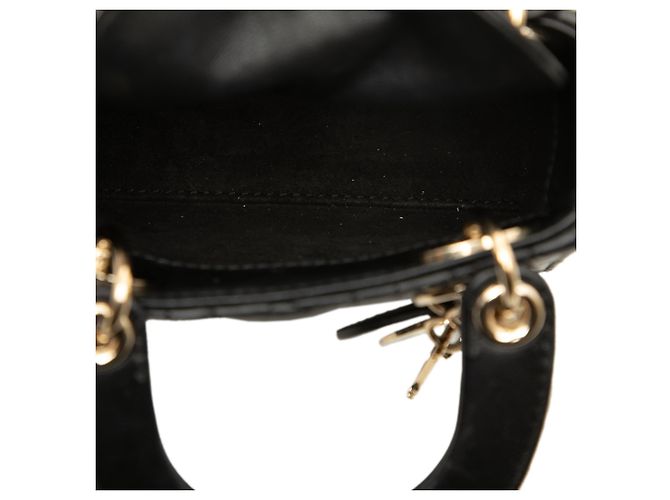 Dior Black Micro Lambskin Cannage Lady Dior - vista 4
