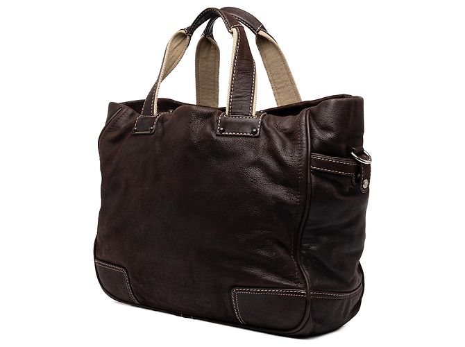 Borsa Satchel Anagram LOEWE in nubuck marrone - vista 2