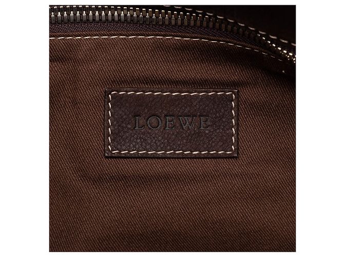 Borsa Satchel Anagram LOEWE in nubuck marrone - vista 5