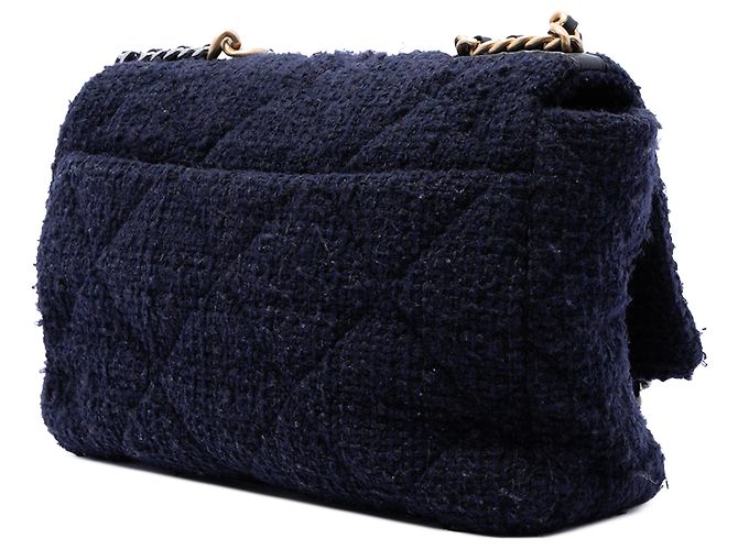 Chanel Blue Maxi Tweed 19 Flap - vista 2