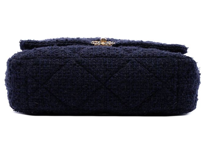 Chanel Blue Maxi Tweed 19 Flap - vista 3