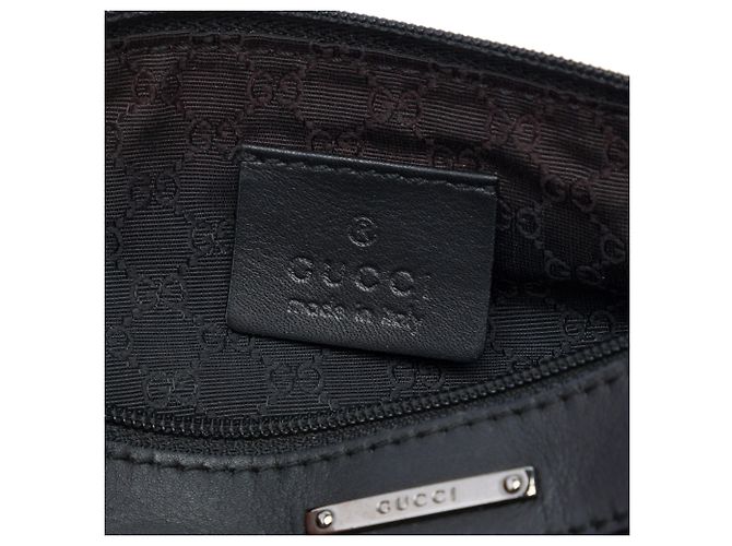 Borsa a tracolla Gucci in denim nero con banda Web - vista 5
