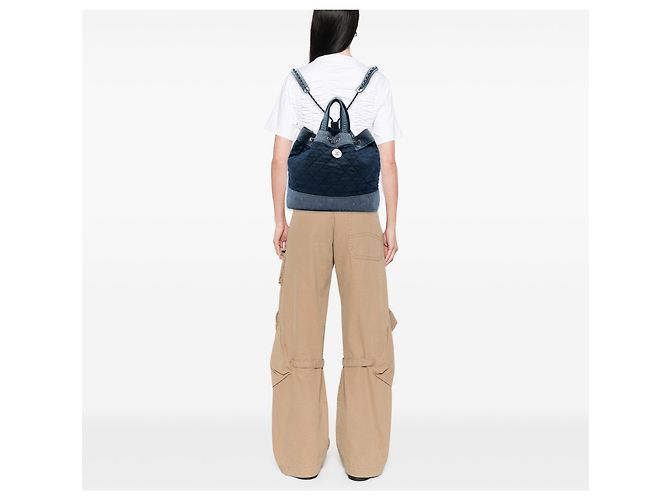 Zaino Chanel Blue Quilted Denim Medallion - vista 5