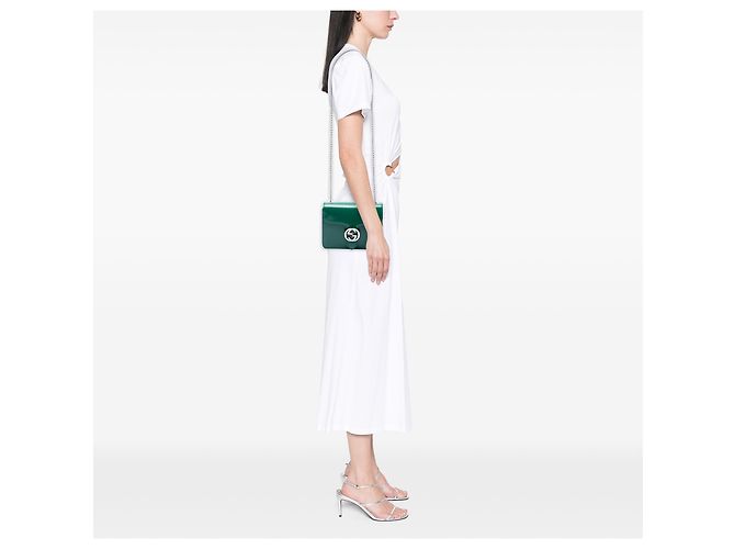 Gucci Green Small Patent Interlocking G Crossbody - vista 6