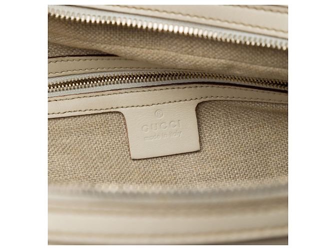 Bamboo Borsa Gucci in pelle di vitello bianca con bambù - vista 5