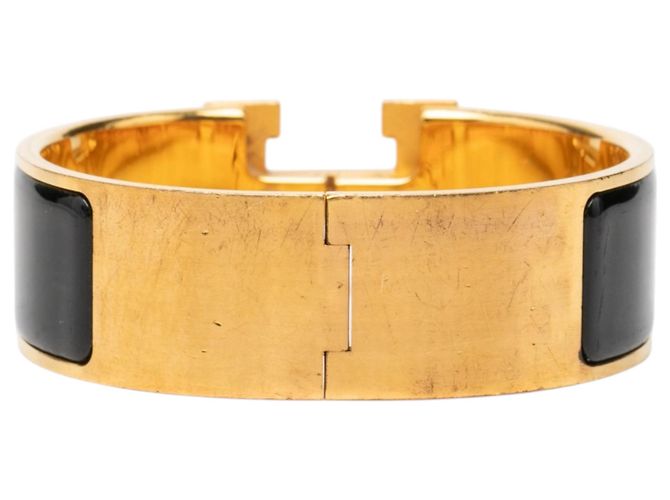 Bracciale Hermès Clic Clac H PM Largo in Smalto Nero - vista 3