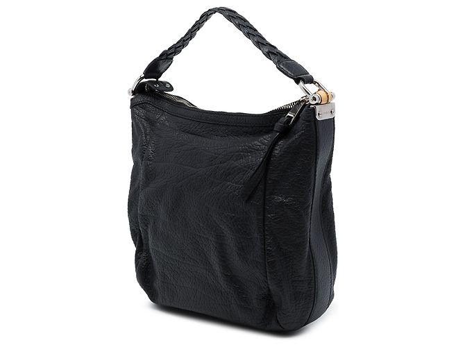 Bamboo Borsa a tracolla Gucci in vitello nero con bambù - vista 2