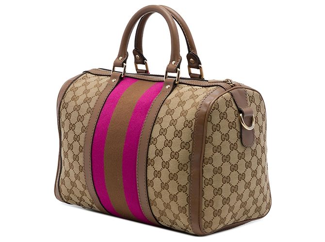Borsa Boston Gucci Beige Medium GG Canvas Web Joy - vista 2