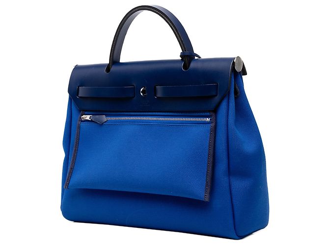 Hermès Blue Toile Herbag Zip 31 - vista 2