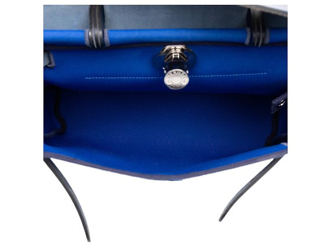 Hermès Blue Toile Herbag Zip 31 - vista 4