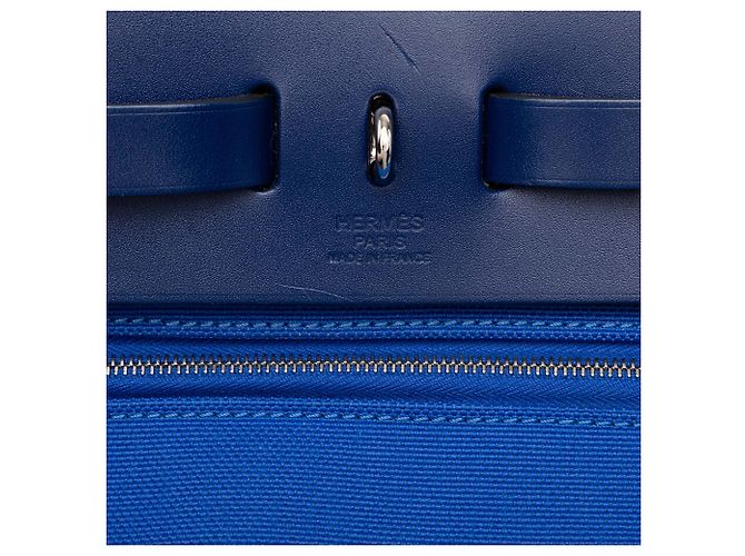 Hermès Blue Toile Herbag Zip 31 - vista 5