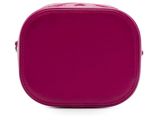 Vanity Necessaire Chanel CC Mania in pelle d'agnello rosa - vista 3