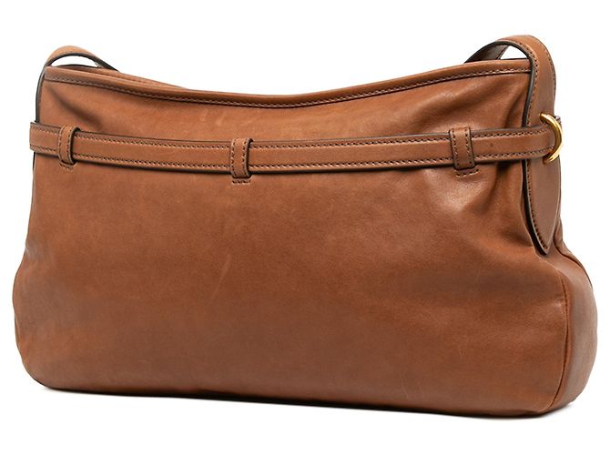 Borsa a tracolla Miu Miu Aventure Large in nappa marrone - vista 2