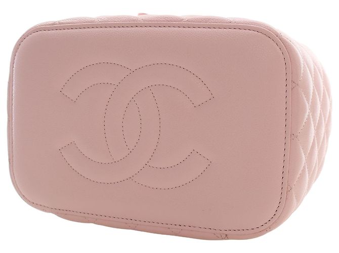 Necessaire Chanel Pink CC Quilted Caviar Vanity Case - vista 13