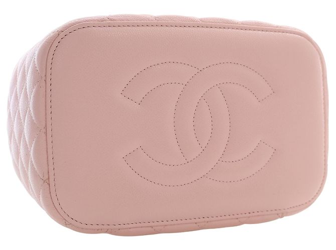 Necessaire Chanel Pink CC Quilted Caviar Vanity Case - vista 14